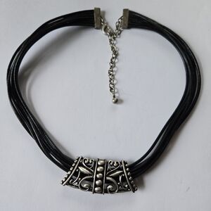 Elegant Black and Silver Choker Necklace